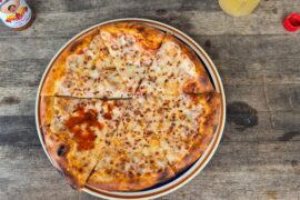 Simple cheese pizza.