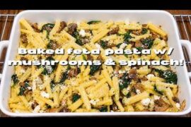 Baked Feta Mushroom Pasta | SO EASY & HEALTHY