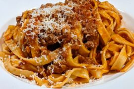 Bolognese with homemade fettuccine