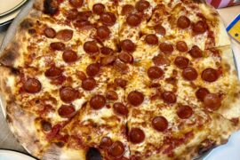 16" with cup and char pepperoni