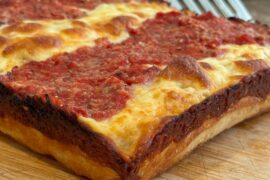 My Attempt at Detroit Style Pizza (Sourdough)