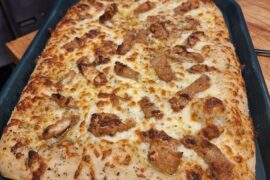 Chicken finger pizza