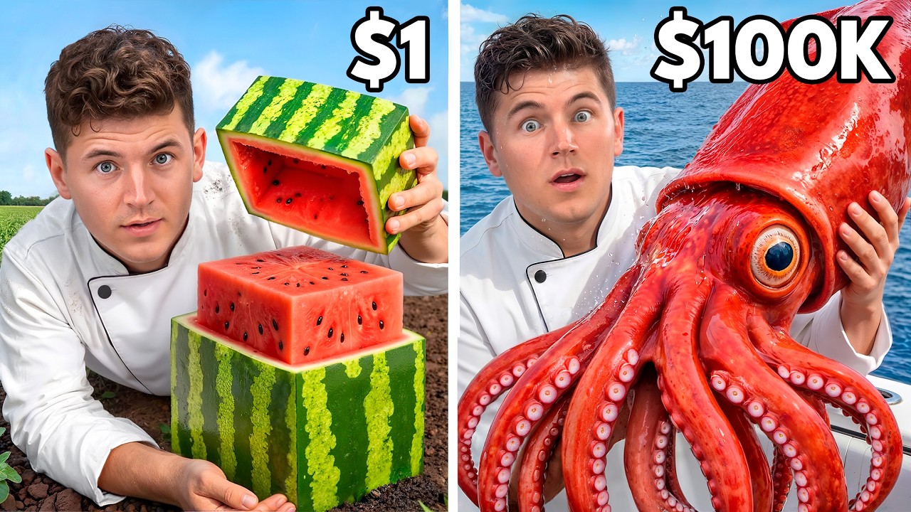 $1 vs $100,000 Rare Foods $1 vs $100,000 Rare Foods