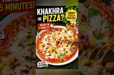 🔥 Khakhra = Pizza? 😱 5 Minute Healthy Pizza Recipe #shorts #pizza
