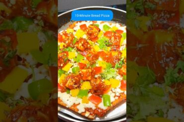 10-Minute Bread Pizza Recipe | Crispy Stove Top Bread Pizza (No Oven) |Quick Veg Pizza Snack #shorts