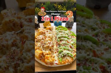 2 in 1 Pizza Recipe 🍕 | Crispy & Cheesy Pizza at Home #shorts