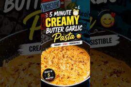 5 Minute Creamy Butter Garlic Pasta🔥🍝#shorts #ytshorts #youtubeshorts #recipe #explorepage #foodie