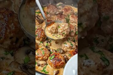 🍄 Creamy Mushroom Meatballs 🔥 | Juicy & Easy Comfort Food Recipe!