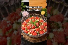 Watermelon Basil Salad 🍉| #watermelon #saladrecipe #summerspecial #refreshing #1ksubscribers