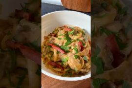 🍜 **UDON CREMOSOS CON BACON Y CHAMPIÑONES  #receta #recetasfaciles #recetas