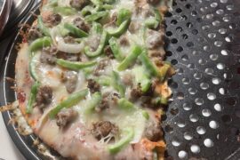 Homeade sausage pizza