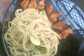 Garlic Paprika Grilled chicken Sphagetti