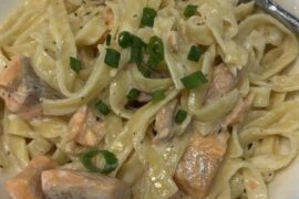 Pasta with salmon