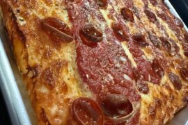Sourdough Detroit style, happy national Detroit style pizza day!