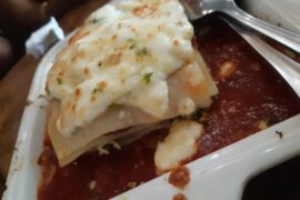 Lasagna at restaurant looks like ART