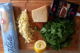 Miso, parsley abd garlic pasta