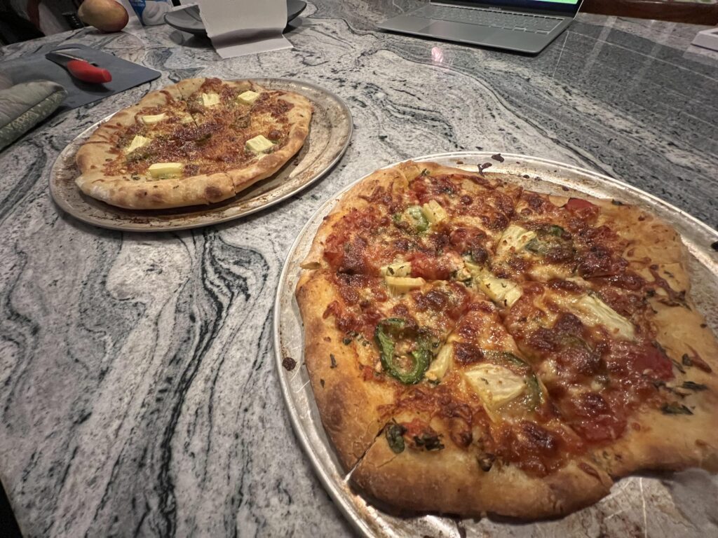 Two pies on the fly