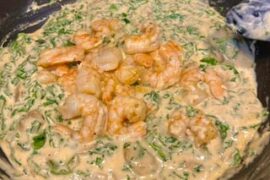 Creole Spinach Shrimp Alfredo