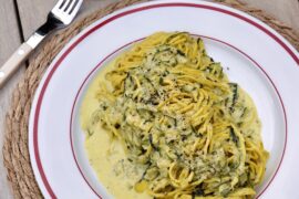 Tagliarini with Courgette, Mascarpone, Lemon & Basil