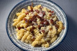 Carbonara goes even better with fusilli bucati