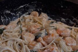 Pasta with shrimps