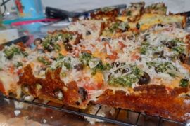 Pesto detroits and cheese sticks