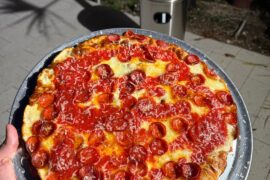 Pan pizzas using central milling flour
