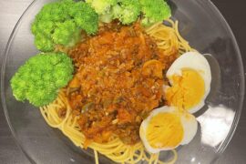 First time making spaghetti bolognese at home