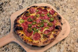 Pepperoni and jalapeno sourdough crust from my Ninja Artisan oven