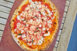 Bread flour, probably closer to a NY Style than neapolitan