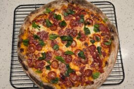 Home over pepperoni basil