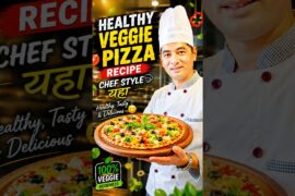 🥗 Healthy Veggie Pizza Recipe 😋 | Easy & Healthy Homemade Pizza #shorts #recipe #cooking #pizza