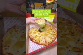 Trying Musang King Durian Pistachio Cheese Pizza first time #malaysia #weirdfood #foodie #italian