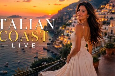 Italian Riviera Terrace LIVE 🍷 Mediterranean Chill Music for Sunset Dining & Relaxation