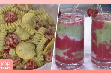 Summer Recipes: Creamy Avocado Pesto Pasta and Strawberry Matcha Latte