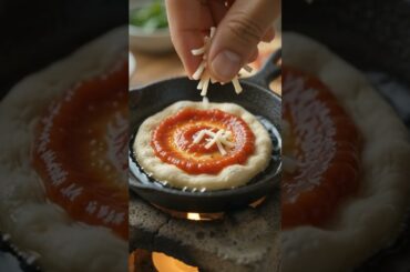 Hand preparing miniature pizza #miniaturecooking #asmr #foodasmr #cooking