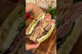 Italian Sandwich with Burrata & Mortadella 🥪#easyrecipes #italianfood #sandwichrecipe #comfortfood