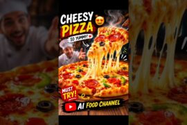 🔥 Lava Cheese Pizza 🤤 | Ultimate Cheese Pull #Shorts #aifood #youtubeshorts