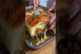 The Ultimate Flaky Baked Meat & Cheese Squares! 🥐🥩 #shorts #cooking