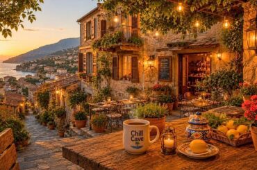 Dinner in Italy Feels Like This 🍷 Cozy Sunset Café with Romantic Italian Music (6 Hours)