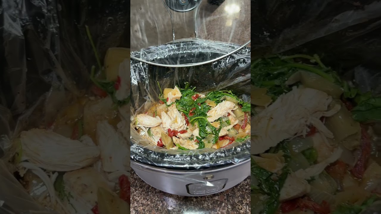 Back with another easy high protein meal prep! Crock Pot Tuscan Chicken + Garlic Roasted Potatoes Back with another easy high protein meal prep! Crock Pot Tuscan Chicken + Garlic Roasted Potatoes