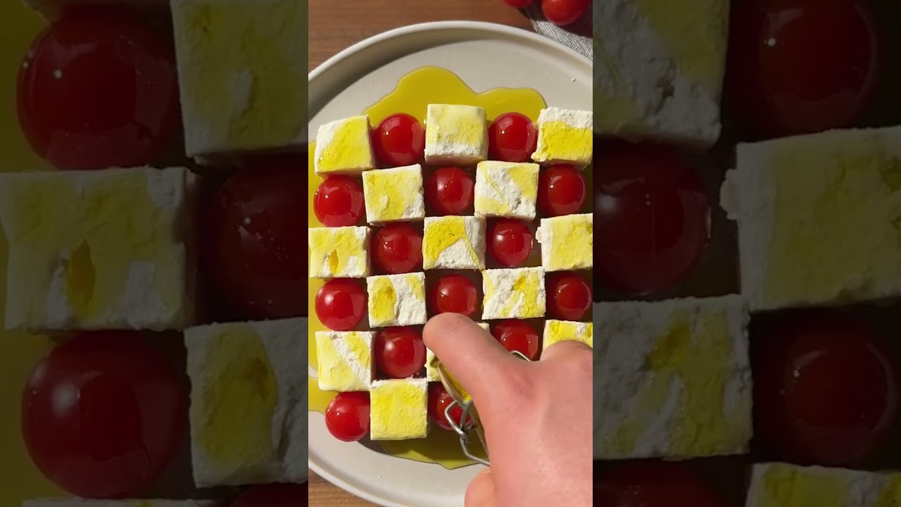 Feta Cherry Tomato Checkerboard Salad Recipe! Feta Cherry Tomato Checkerboard Salad Recipe!