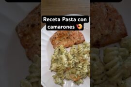 Receta de pasta con camarones con la bebecita.❤️#recetas