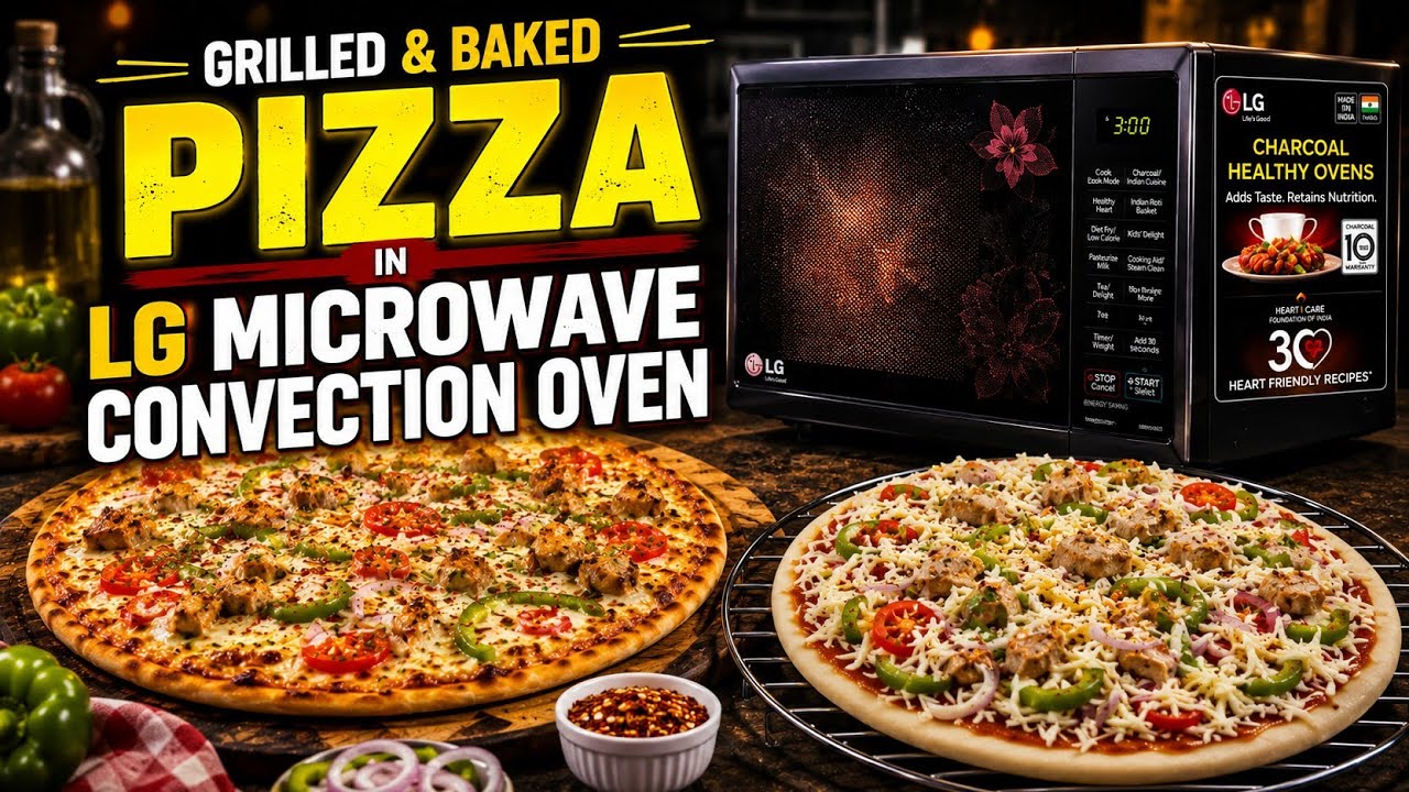 Pizza in L.G.Microwave Convention Oven | How to Grill pizza in Oven | Dominos style Pizza Pizza in L.G.Microwave Convention Oven | How to Grill pizza in Oven | Dominos style Pizza