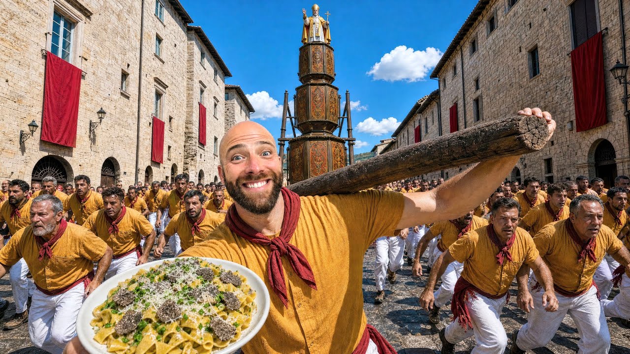 Italy’s Craziest Festival!! Food and Pure Chaos in Gubbio!! Italy’s Craziest Festival!! Food and Pure Chaos in Gubbio!!