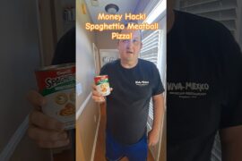 Money Hack! Spaghettio Meatball Pizza! #moneyhacks #pizza #pizzalover #food #foodie #viral #recipe