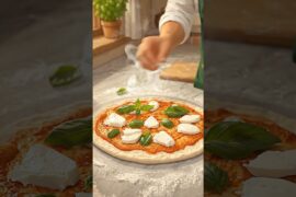 Authentic Italian Margherita Pizza 🍕 | Relaxing Studio Ghibli Cooking ASMR #shorts #pizza #ghibli