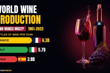 World Wine Production by Country 1961-2023 | FRANCE vs ITALY