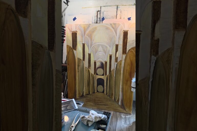 Back to Italy! Back to work on The Ricci Wine cave in Montepulciano Italy.