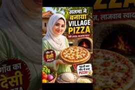 गाँव की सलमा ने बनाया देसी Village Pizza 🍕 | Tandoor Pizza Recipe | Village Cooking #Shorts